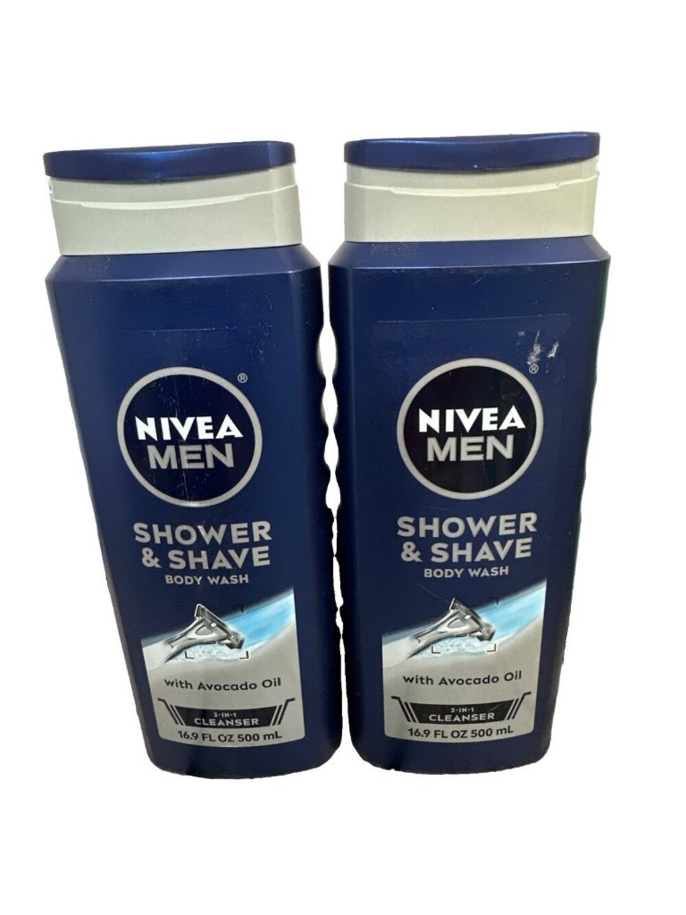 2x Nivea Men Shower & Shave 3-in-1 Body Wash (16.9 fl oz ea) DISCONTINUED